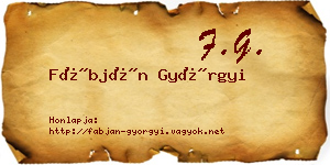Fábján Györgyi névjegykártya